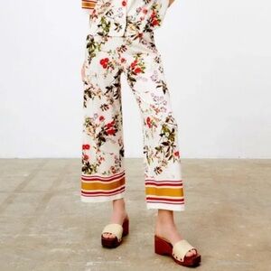 Zara Floral Palazzo Pants sz XL